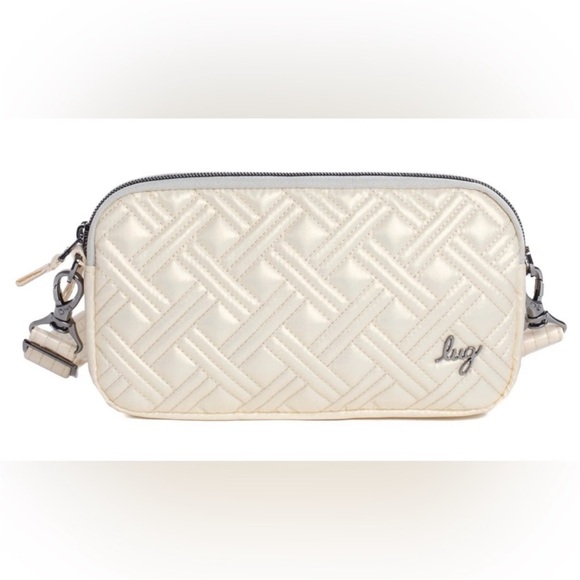 LUG COUPE XL METALLIC CHAMPAGNE SMALL CROSSBODY CHEST BAG BELT BAG NWT - Picture 4 of 8